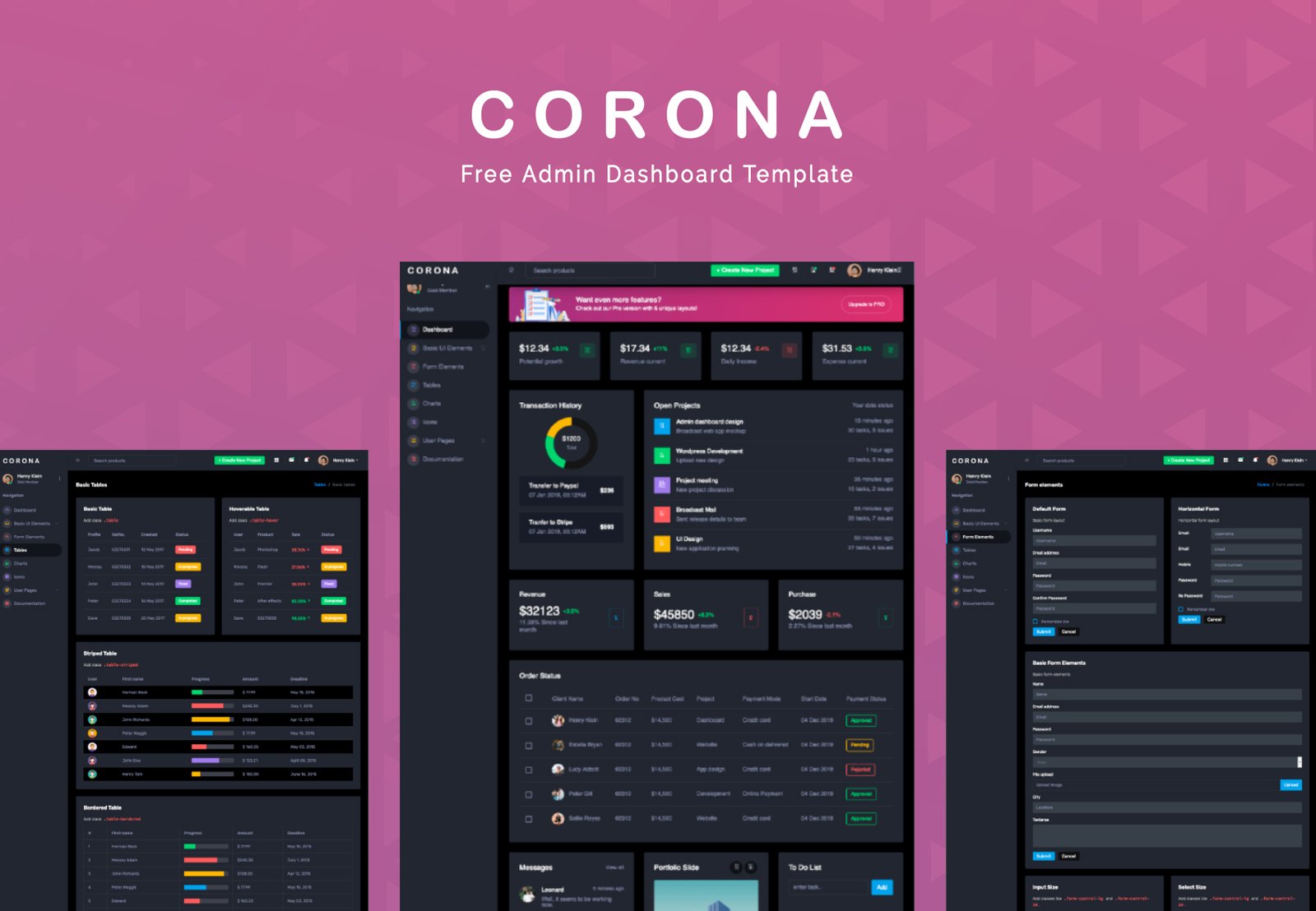 Corona Admin screen 2