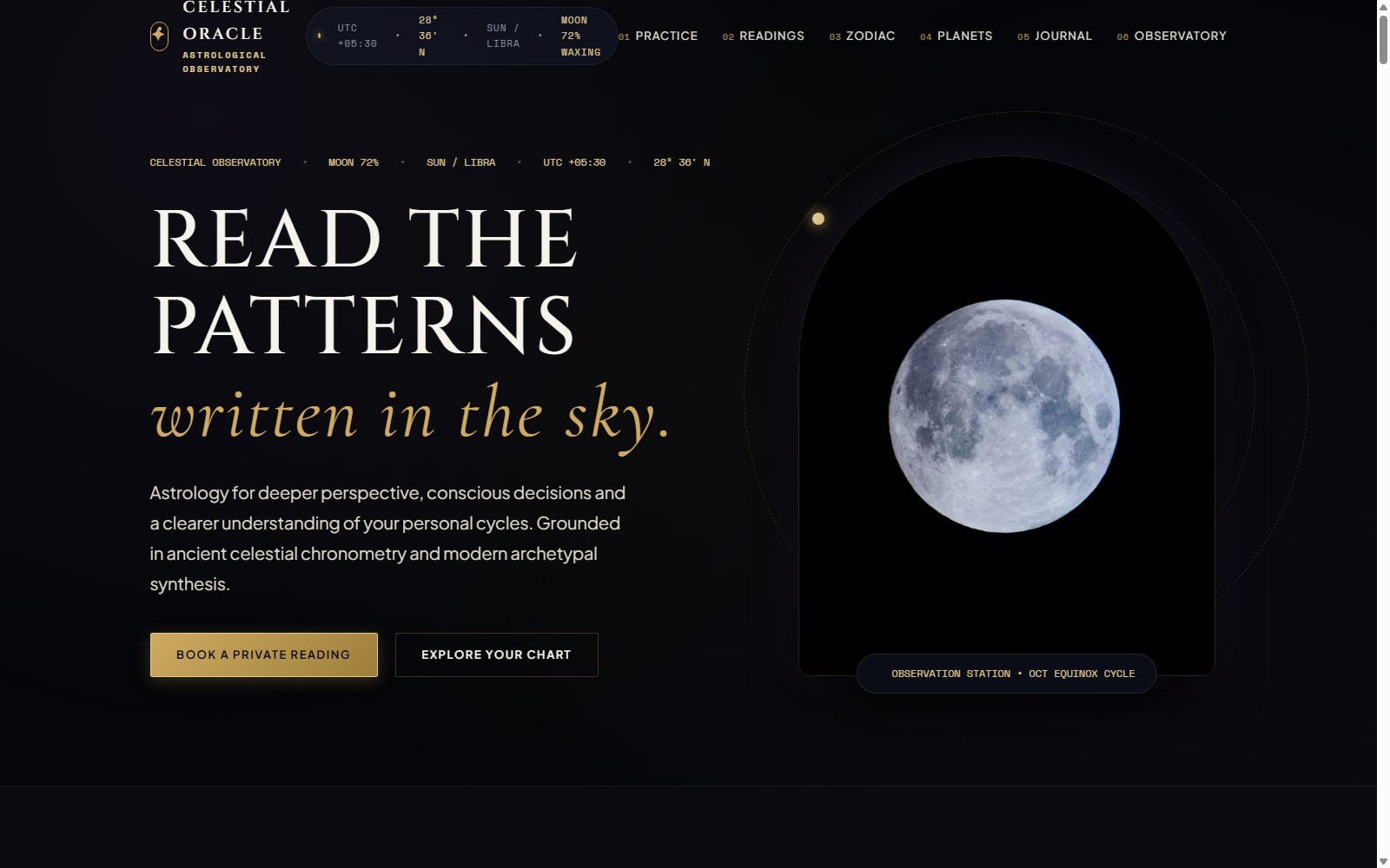 Celestial Oracle Homepage and Astronomical Ephemeris