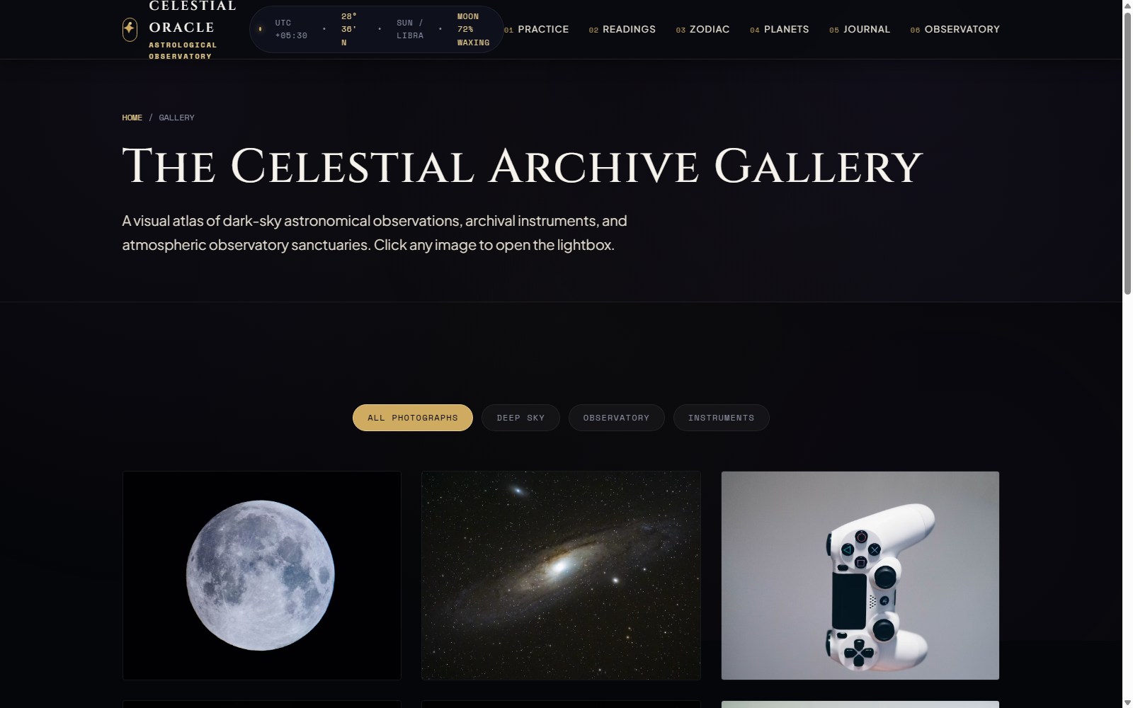 Celestial Oracle Celestial Image Archive and Lightbox