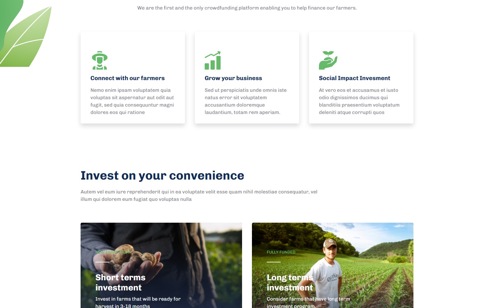 Zoufarm - HTML Agriculture & Organic Food Theme features and services