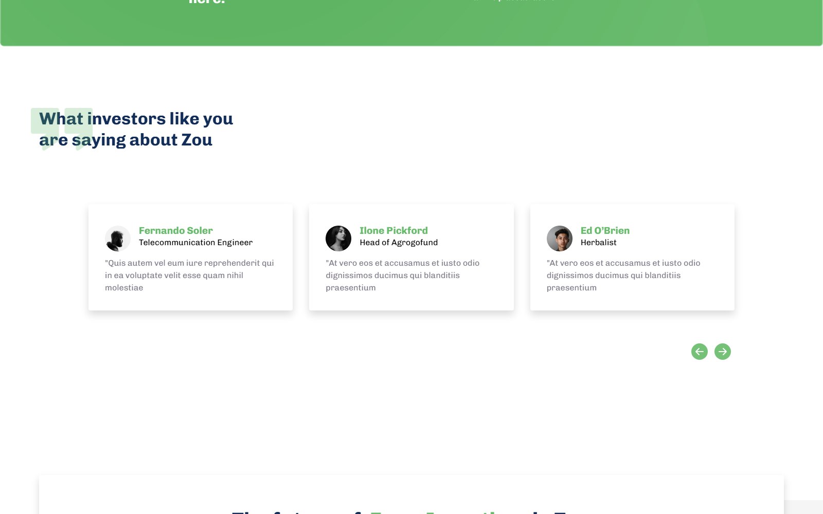 Zoufarm - HTML Agriculture & Organic Food Theme cards and pricing