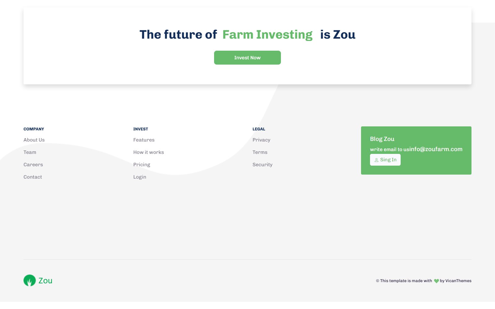 Zoufarm - HTML Agriculture & Organic Food Theme contact and details