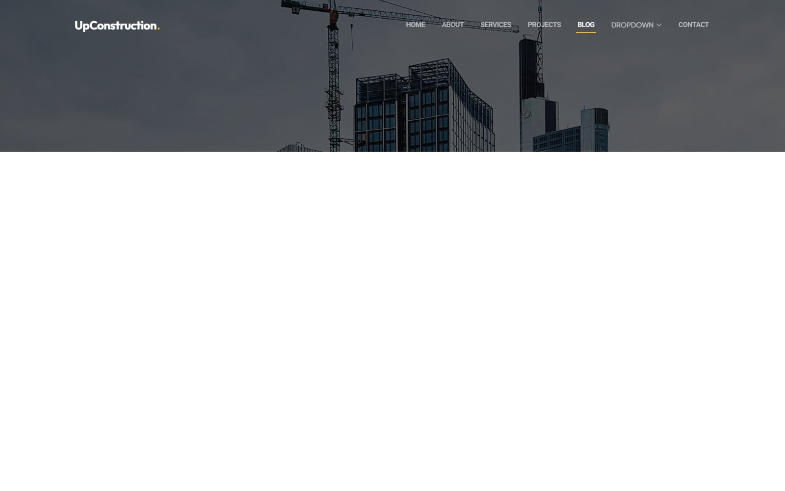 Upconstruction - HTML Architecture & Construction Theme blog screen