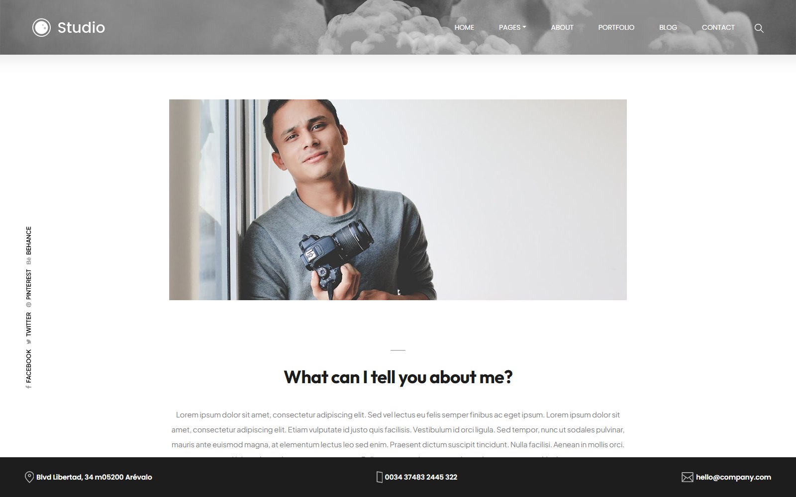 Studio - HTML Corporate, SaaS & Agency Theme about-me screen