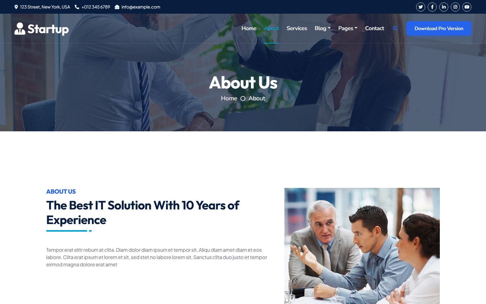Startup2 - HTML Corporate, SaaS & Agency Theme about screen