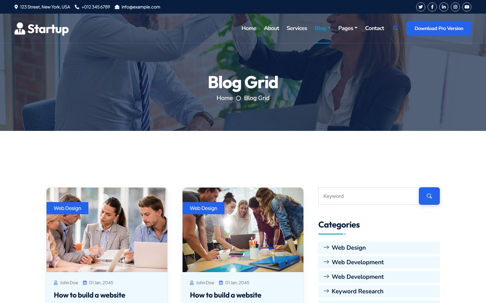 Startup2 - HTML Corporate, SaaS & Agency Theme blog screen