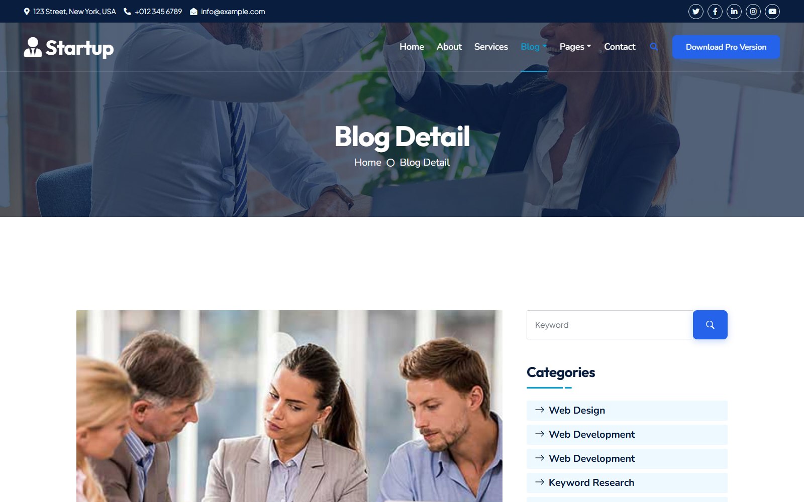 Startup2 - HTML Corporate, SaaS & Agency Theme detail screen