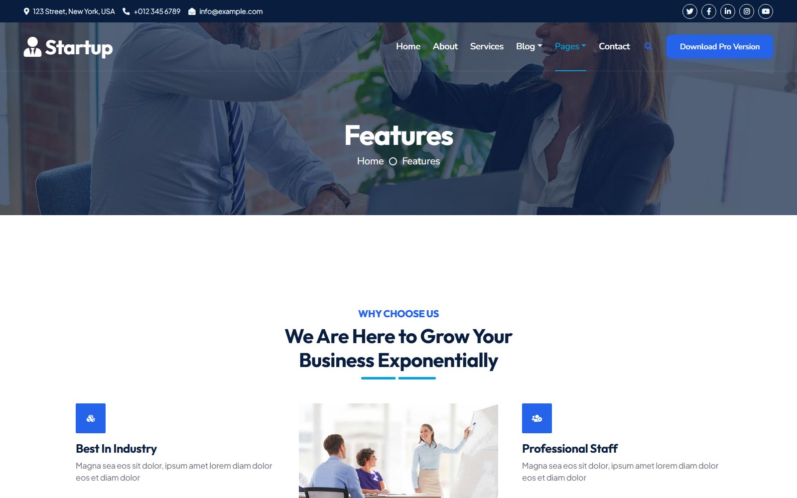 Startup2 - HTML Corporate, SaaS & Agency Theme feature screen