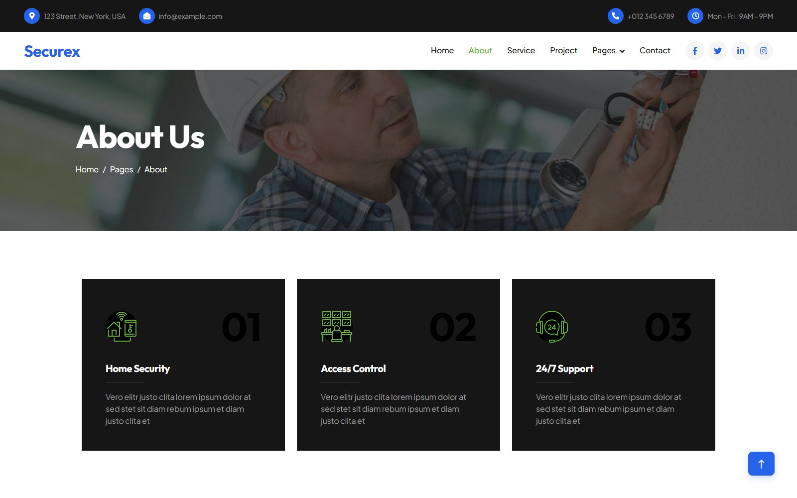 Securex - HTML Corporate, SaaS & Agency Theme about screen