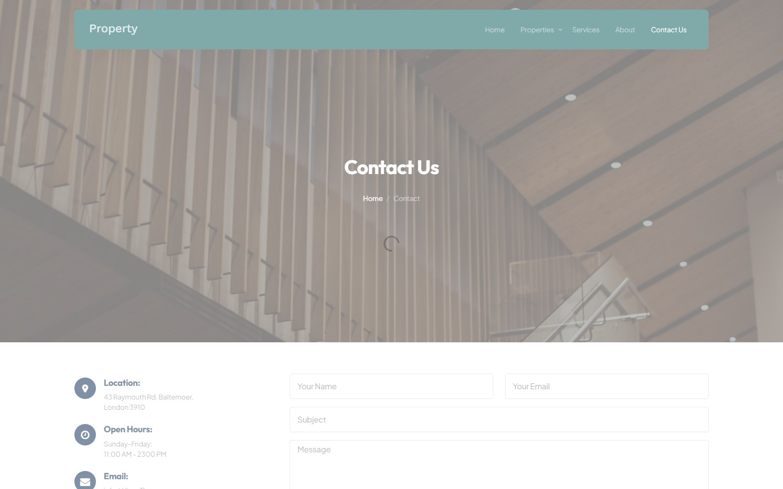 Property - HTML Real Estate & Housing Theme contact screen