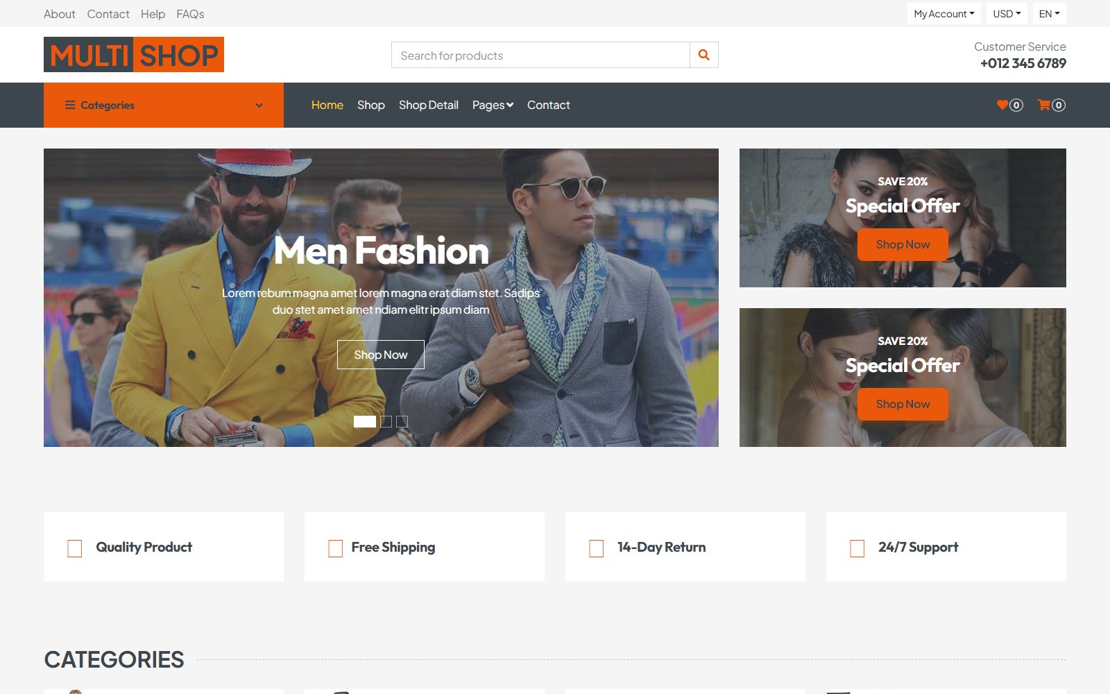 Multishop - HTML eCommerce & Retail Theme