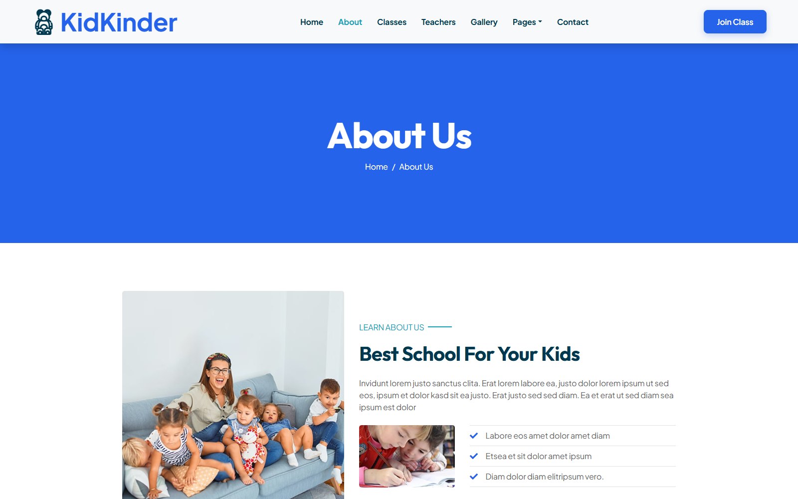 Kidkinder - HTML Corporate, SaaS & Agency Theme about screen