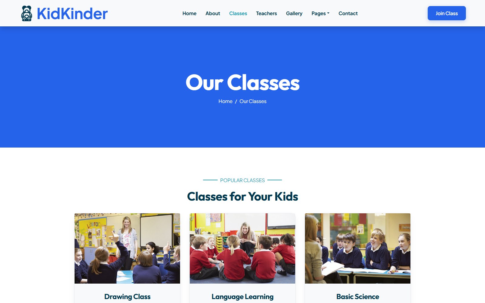 Kidkinder - HTML Corporate, SaaS & Agency Theme class screen
