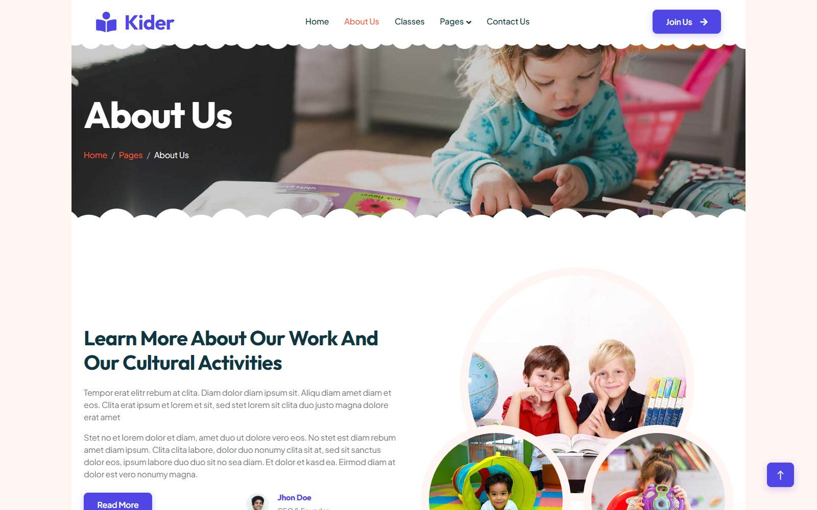 Kider - HTML Corporate, SaaS & Agency Theme about screen