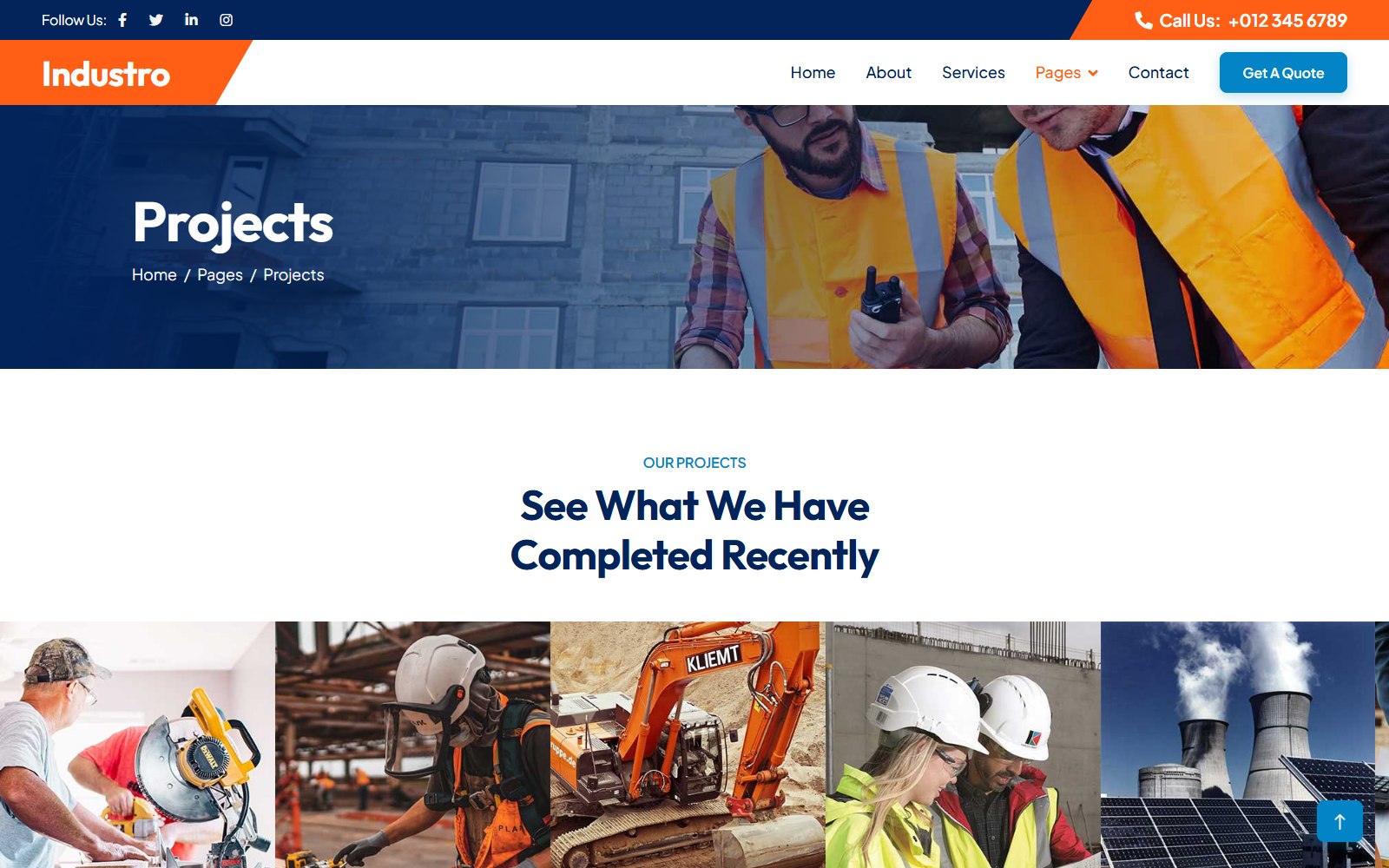 Indsutrio - HTML Corporate, SaaS & Agency Theme project screen