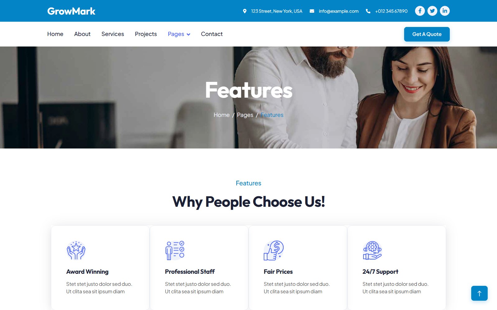 Growmark - HTML Corporate, SaaS & Agency Theme feature screen