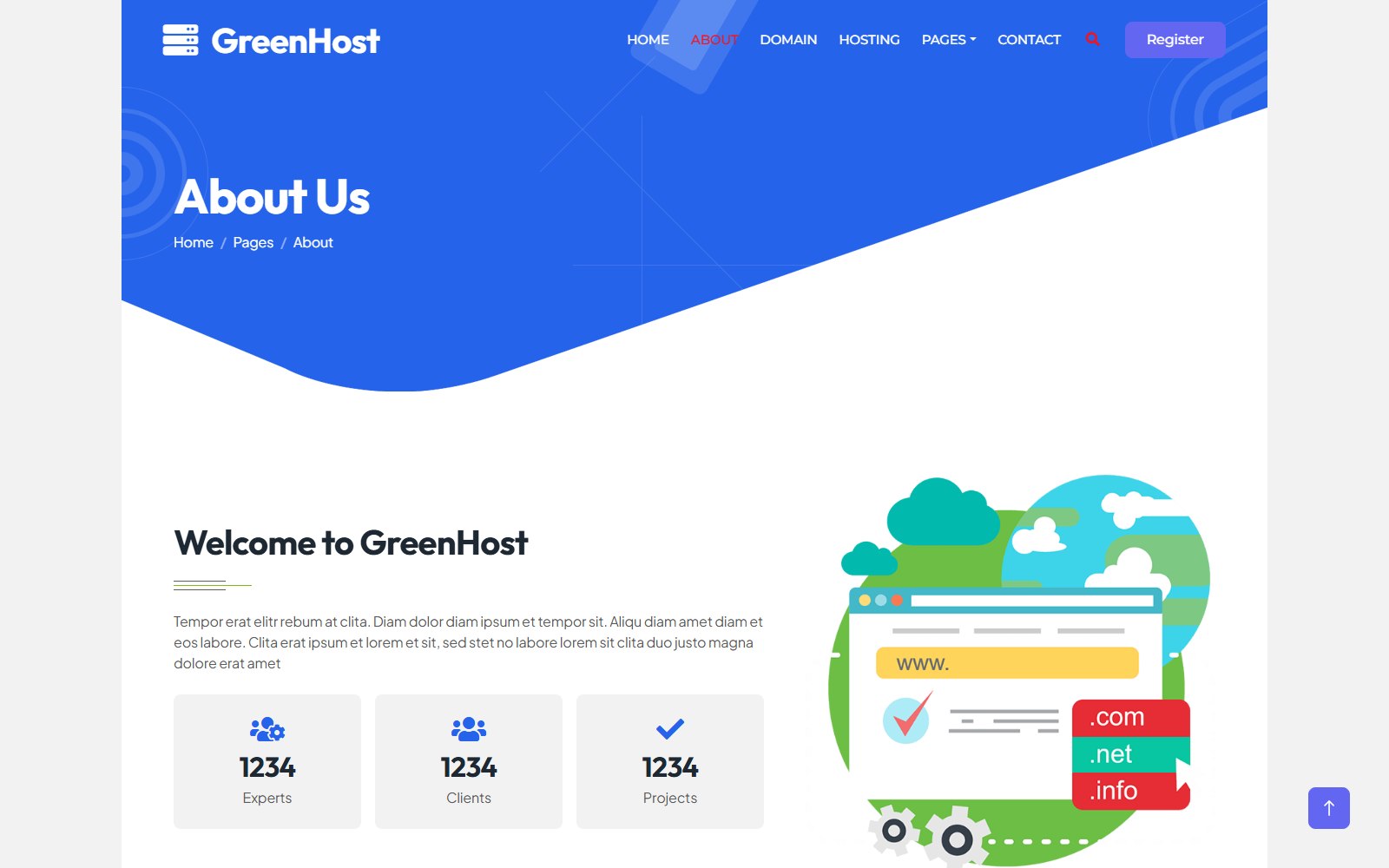 Greenhost - HTML Corporate, SaaS & Agency Theme about screen