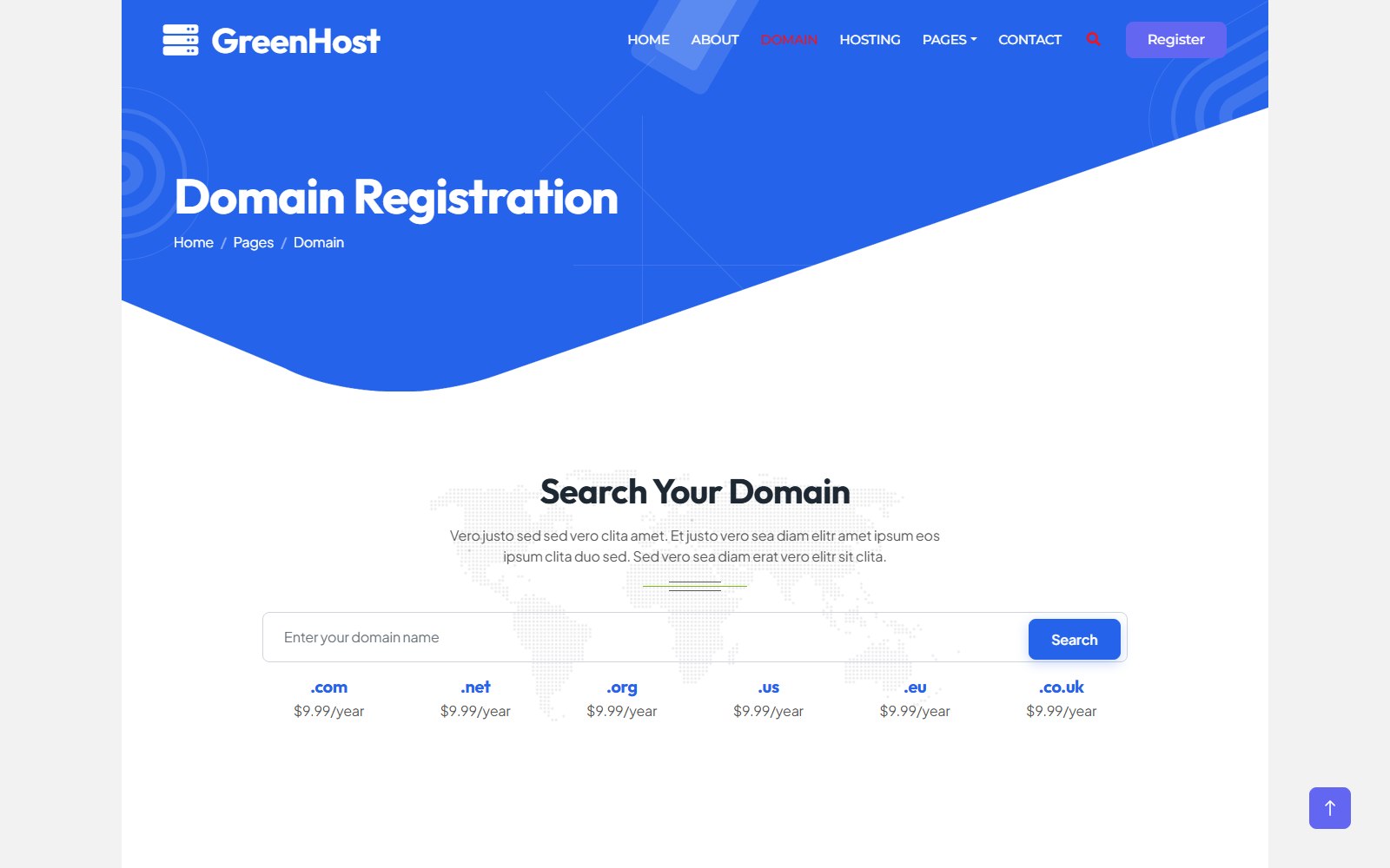 Greenhost - HTML Corporate, SaaS & Agency Theme domain screen