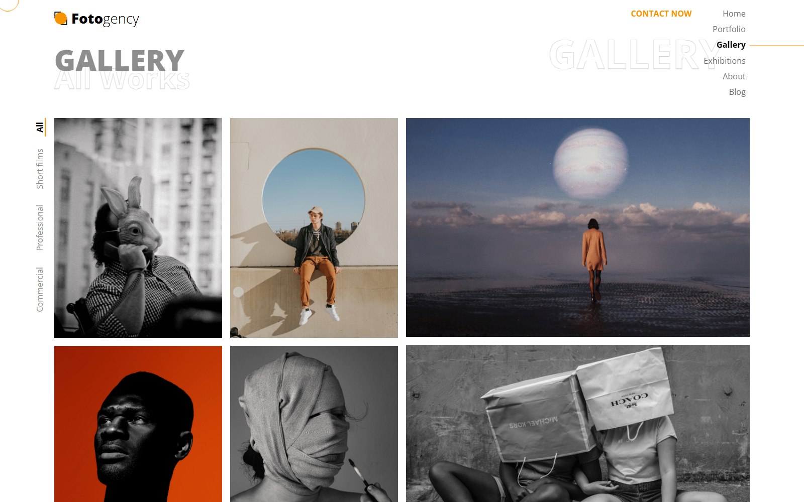 Fotogency - HTML Media, Gaming & Entertainment Theme gallery screen