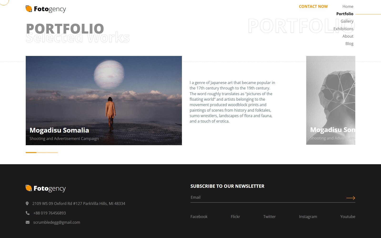Fotogency - HTML Media, Gaming & Entertainment Theme portfolio screen