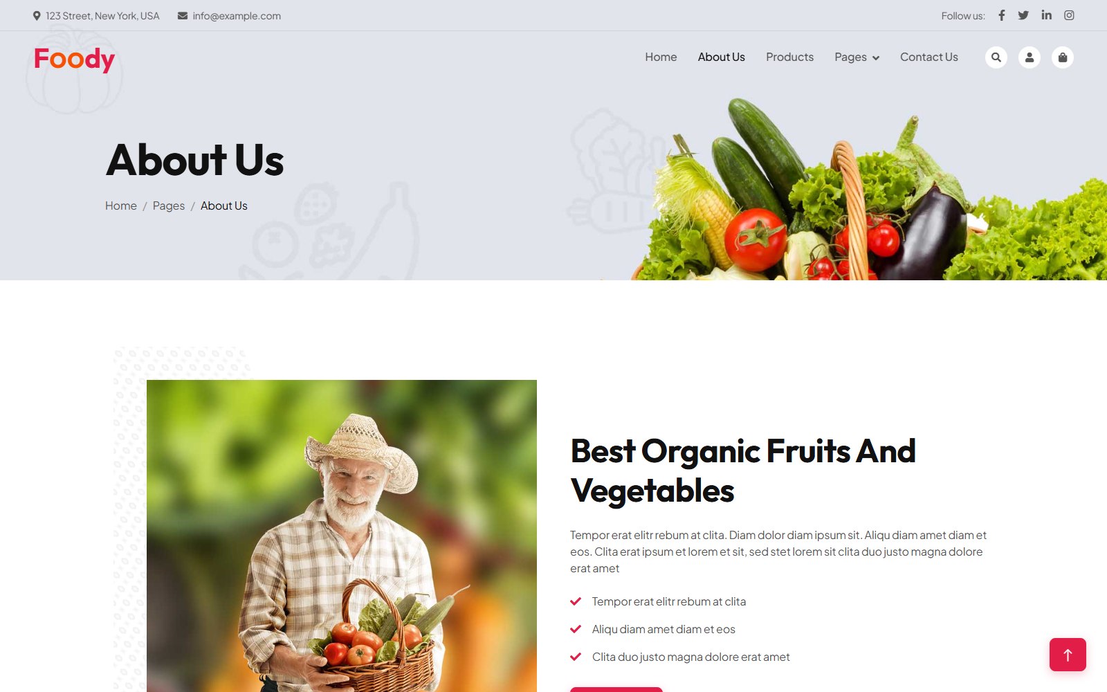 Foody2 - HTML Restaurant, Cafe & Bakery Theme about screen