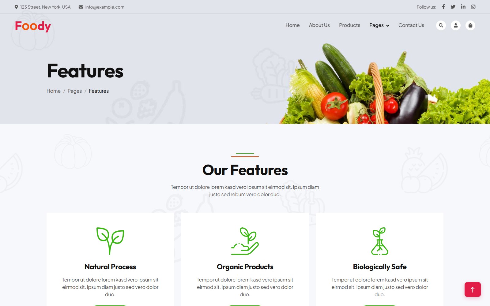 Foody2 - HTML Restaurant, Cafe & Bakery Theme feature screen