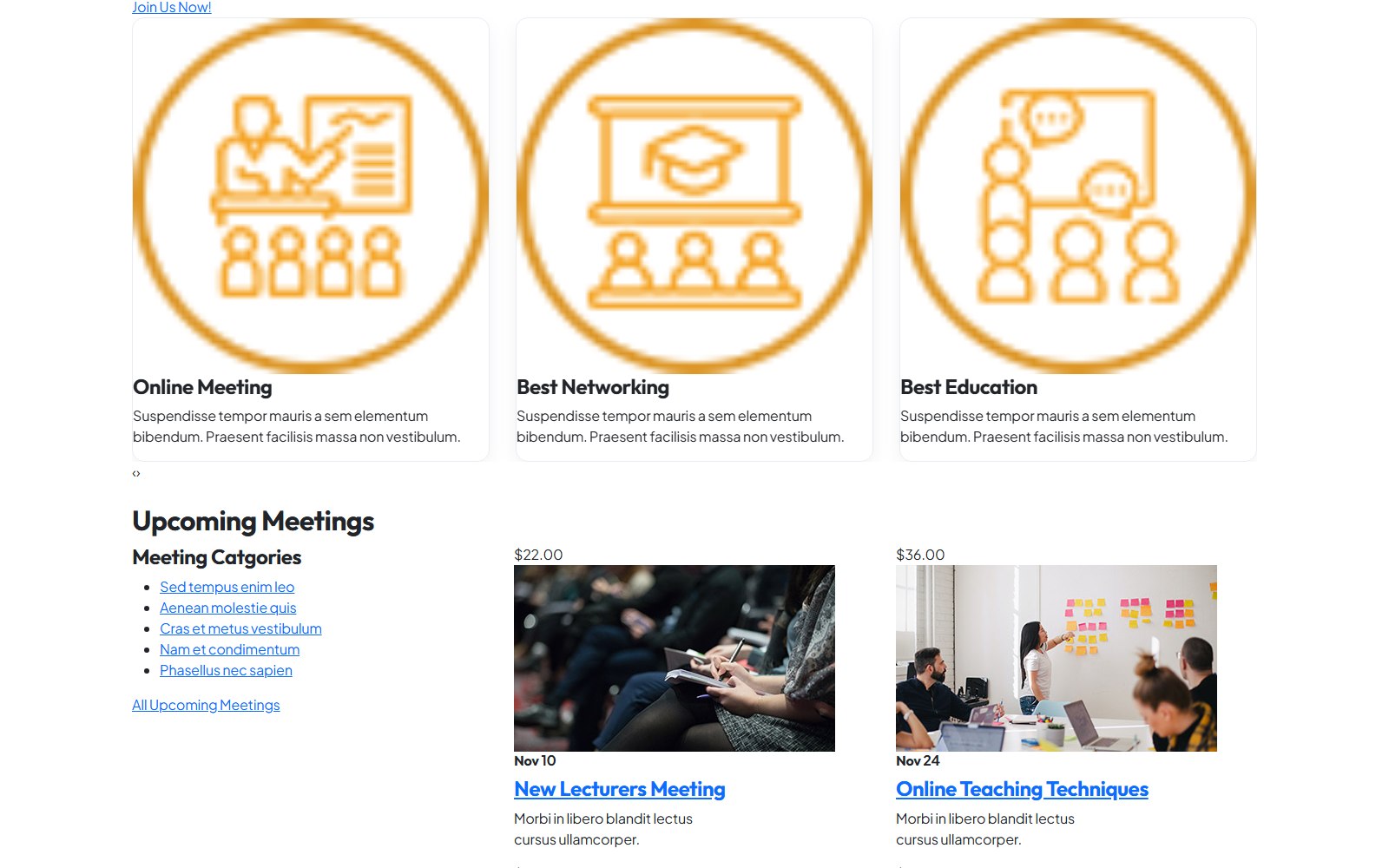 Edu Meeting - HTML Education & LMS Theme features and services