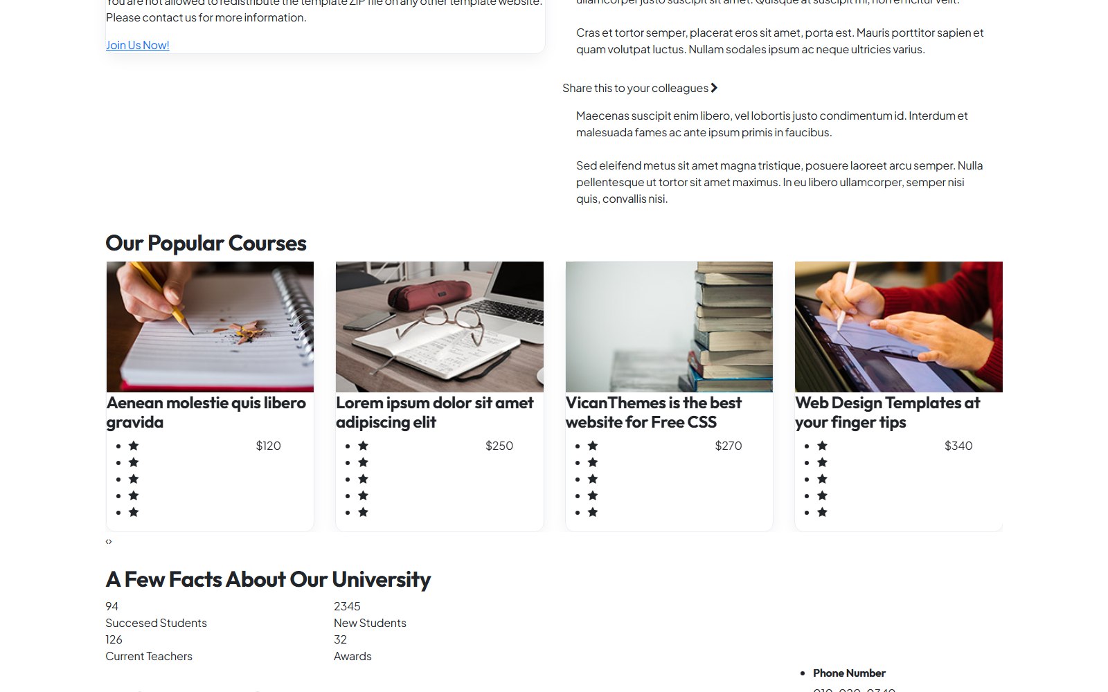 Edu Meeting - HTML Education & LMS Theme cards and pricing
