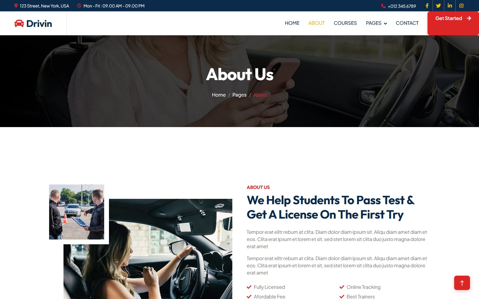Drivin - HTML Automotive & Car Services Theme about screen