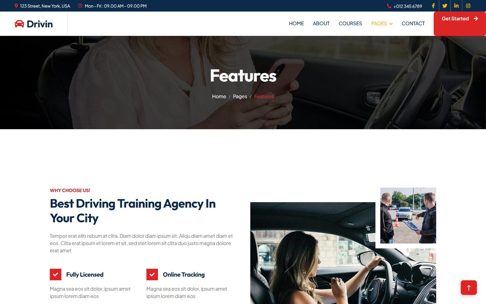 Drivin - HTML Automotive & Car Services Theme feature screen