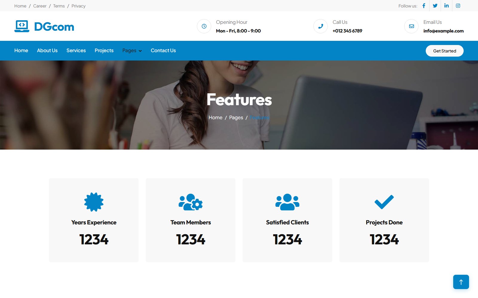 Dgcom - HTML Corporate, SaaS & Agency Theme feature screen