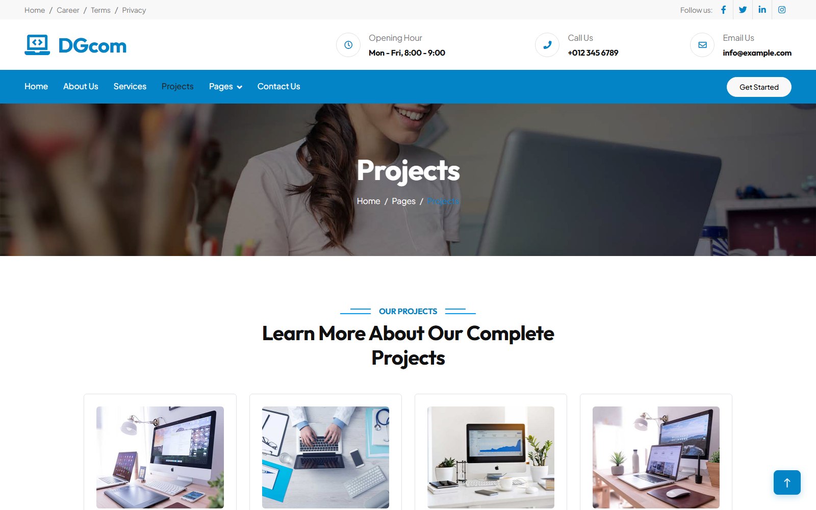 Dgcom - HTML Corporate, SaaS & Agency Theme project screen