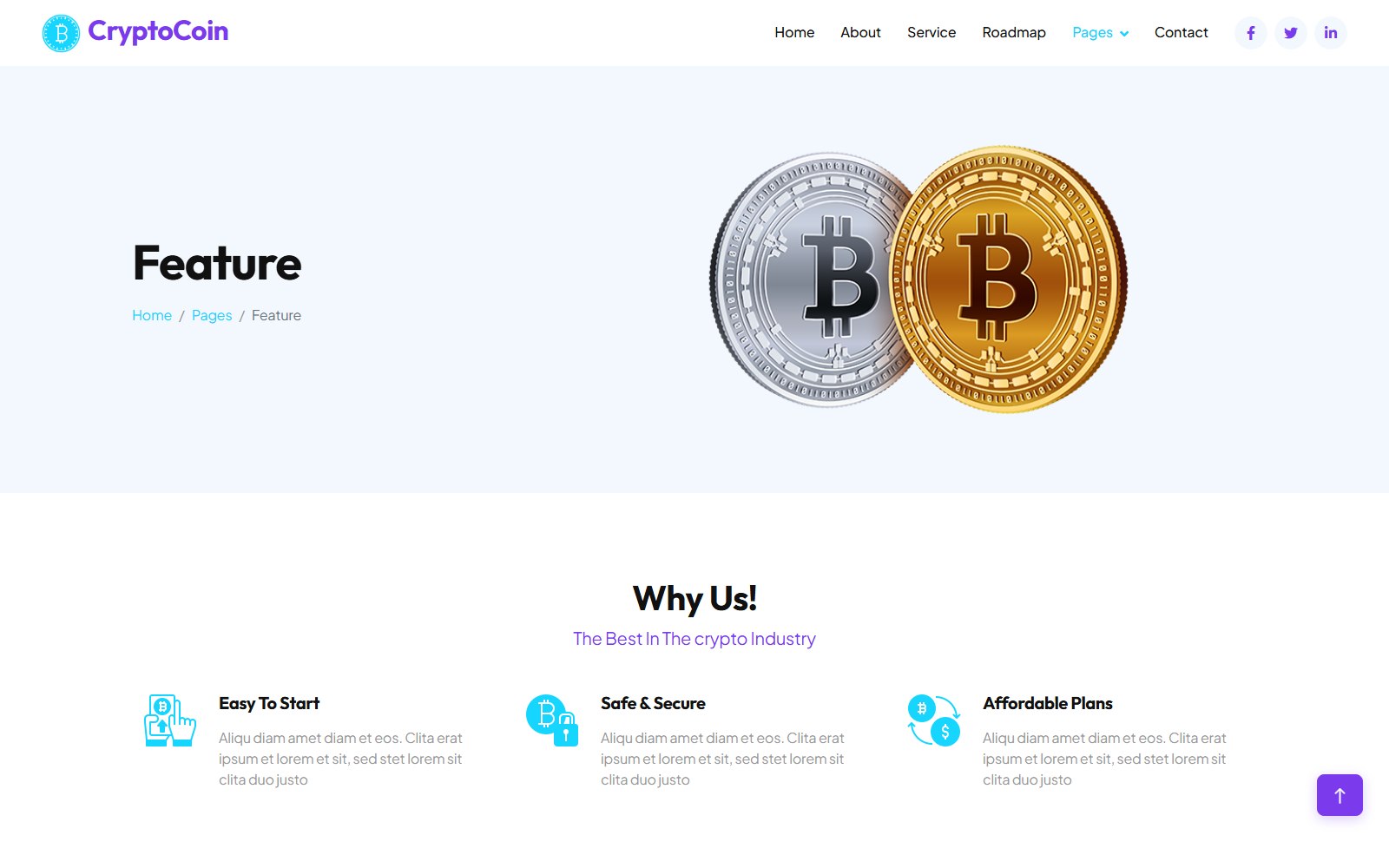 Cryptocoin - HTML Finance, Crypto & Banking Theme feature screen