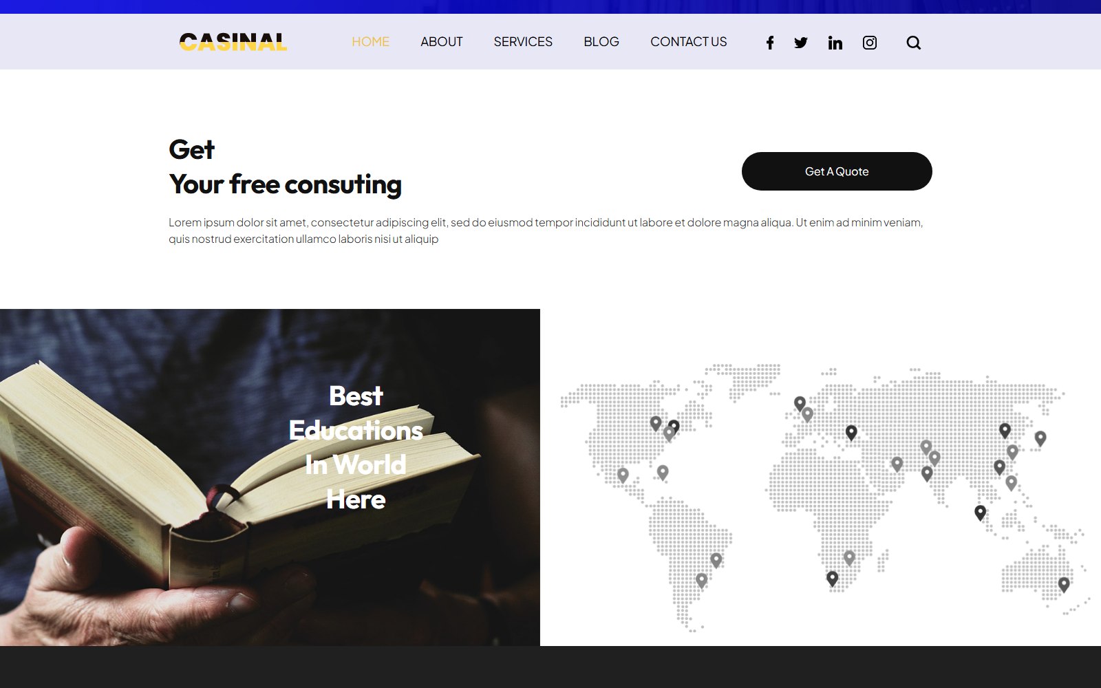 Casinal - HTML Corporate, SaaS & Agency Theme contact screen