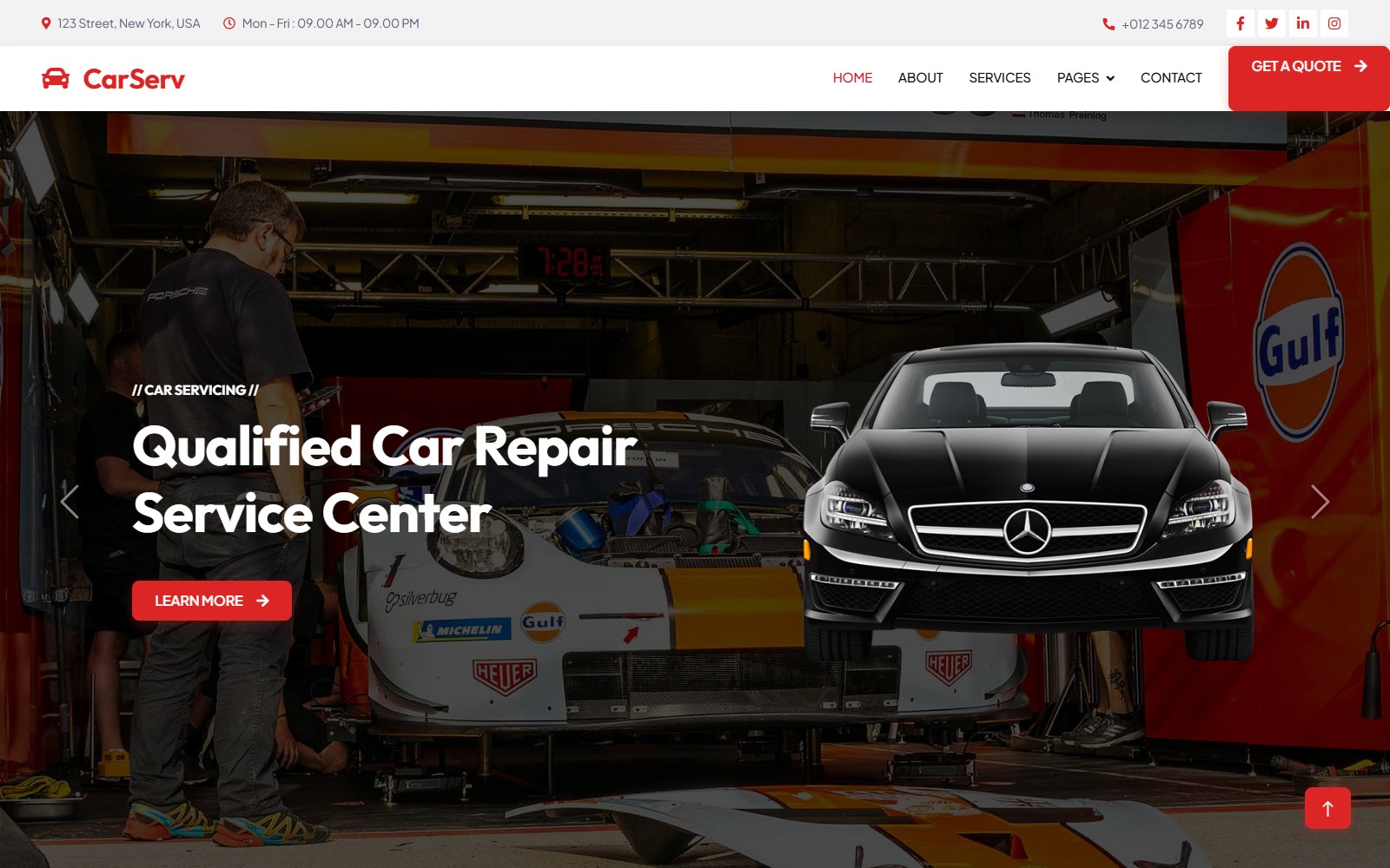 Carserv - HTML Automotive & Car Services Theme