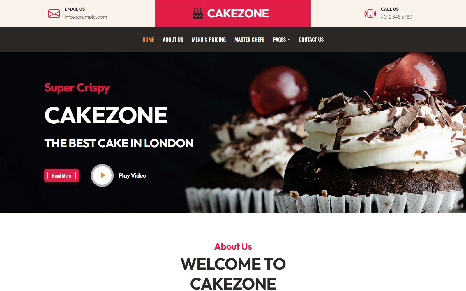 Cakezone - HTML Restaurant, Cafe & Bakery Theme