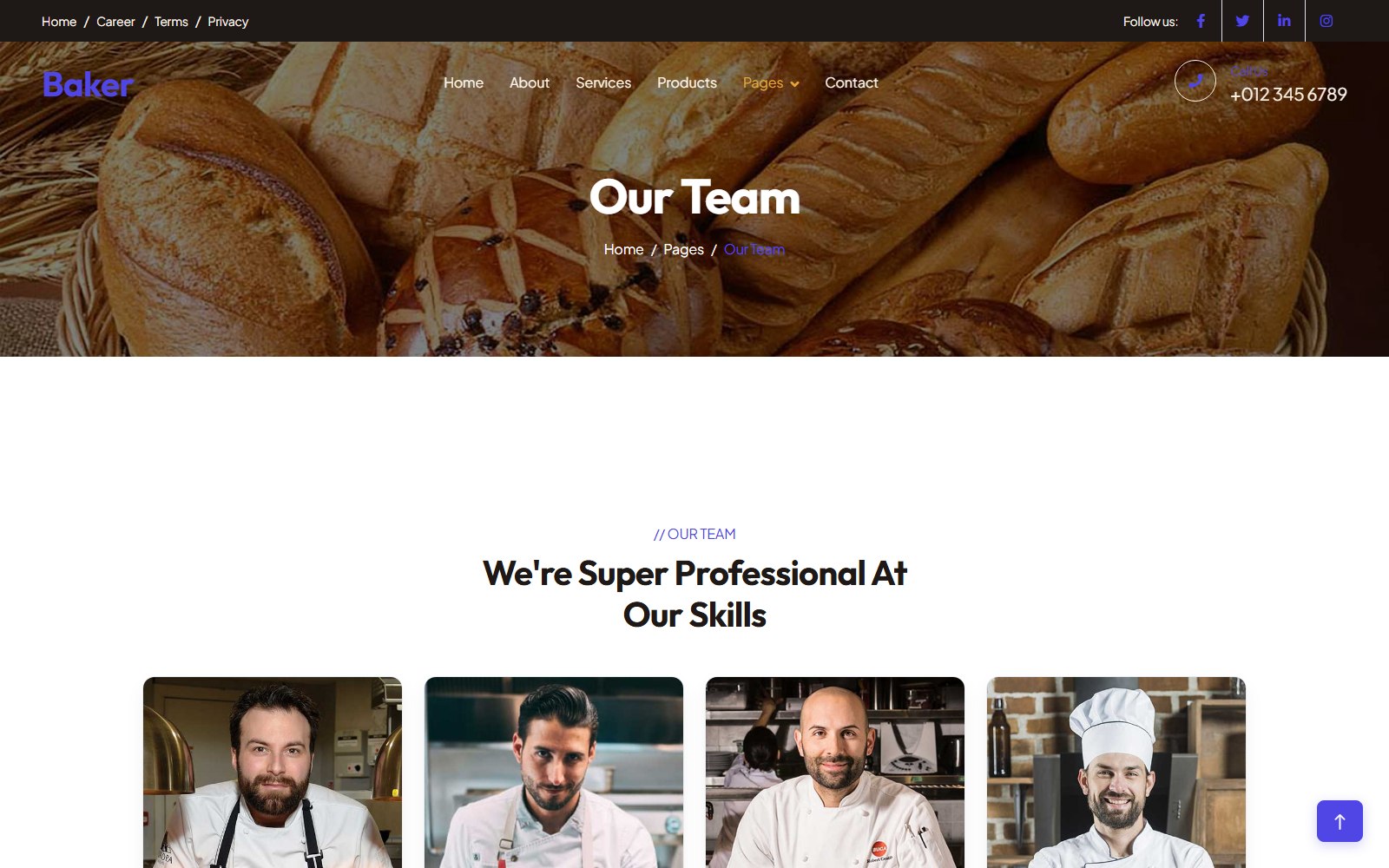 Baker - HTML Corporate, SaaS & Agency Theme team screen