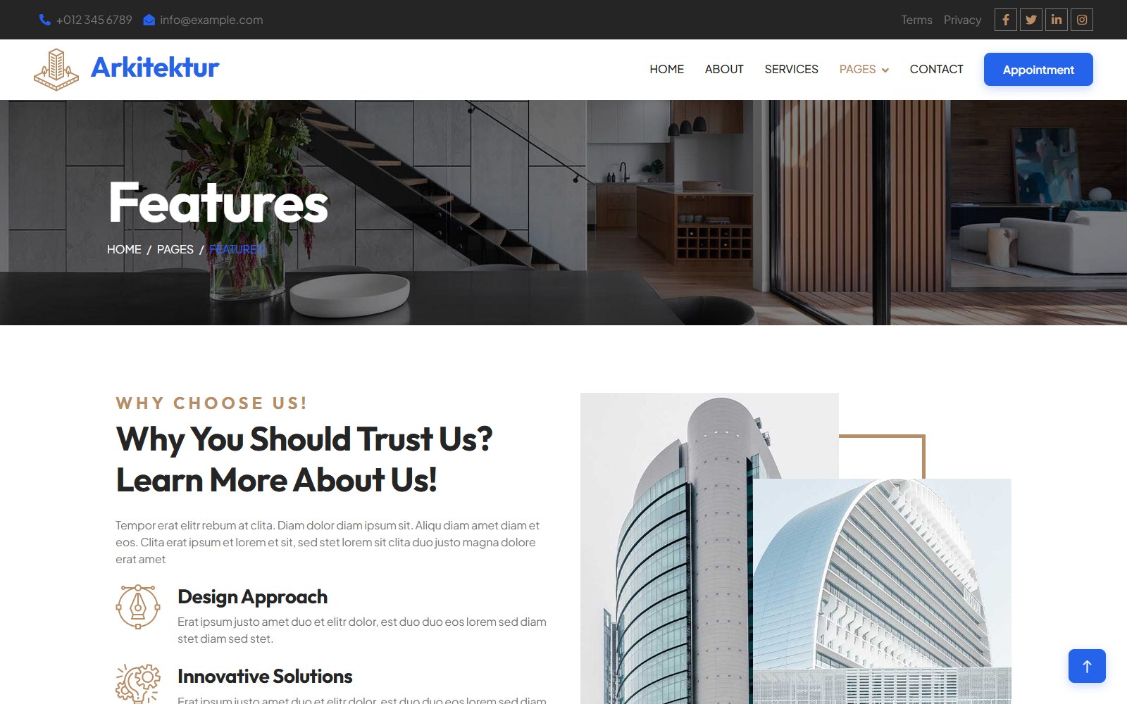 Arkitektur - HTML Corporate, SaaS & Agency Theme feature screen