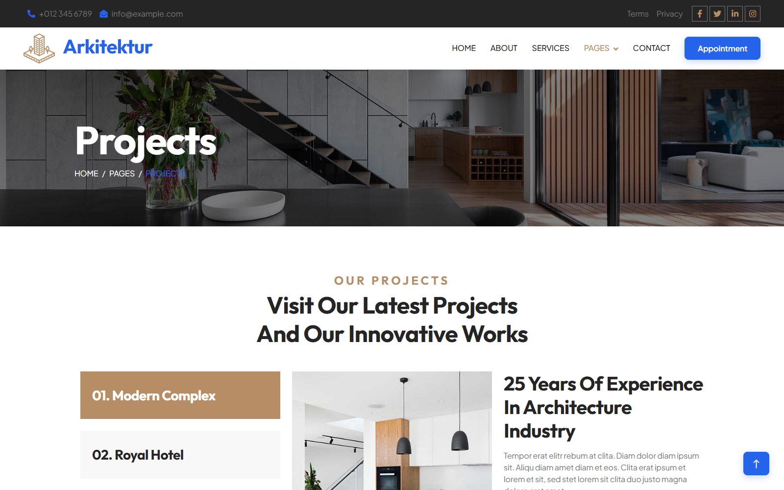Arkitektur - HTML Corporate, SaaS & Agency Theme project screen