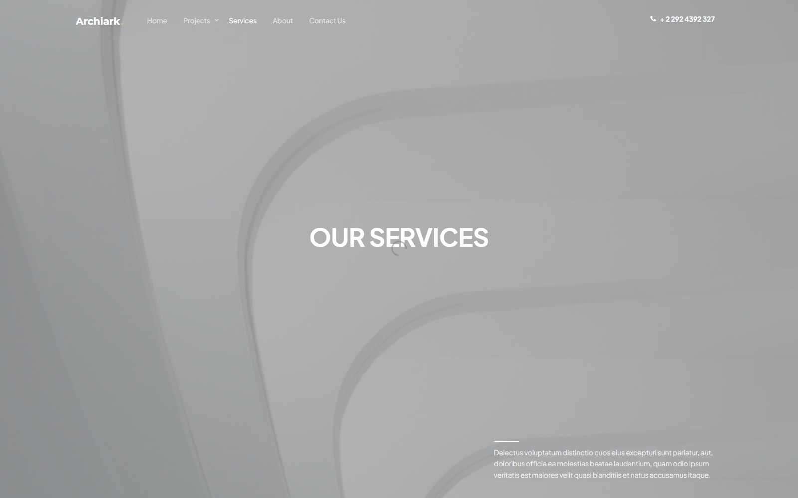 Archiark - HTML Architecture & Construction Theme services screen