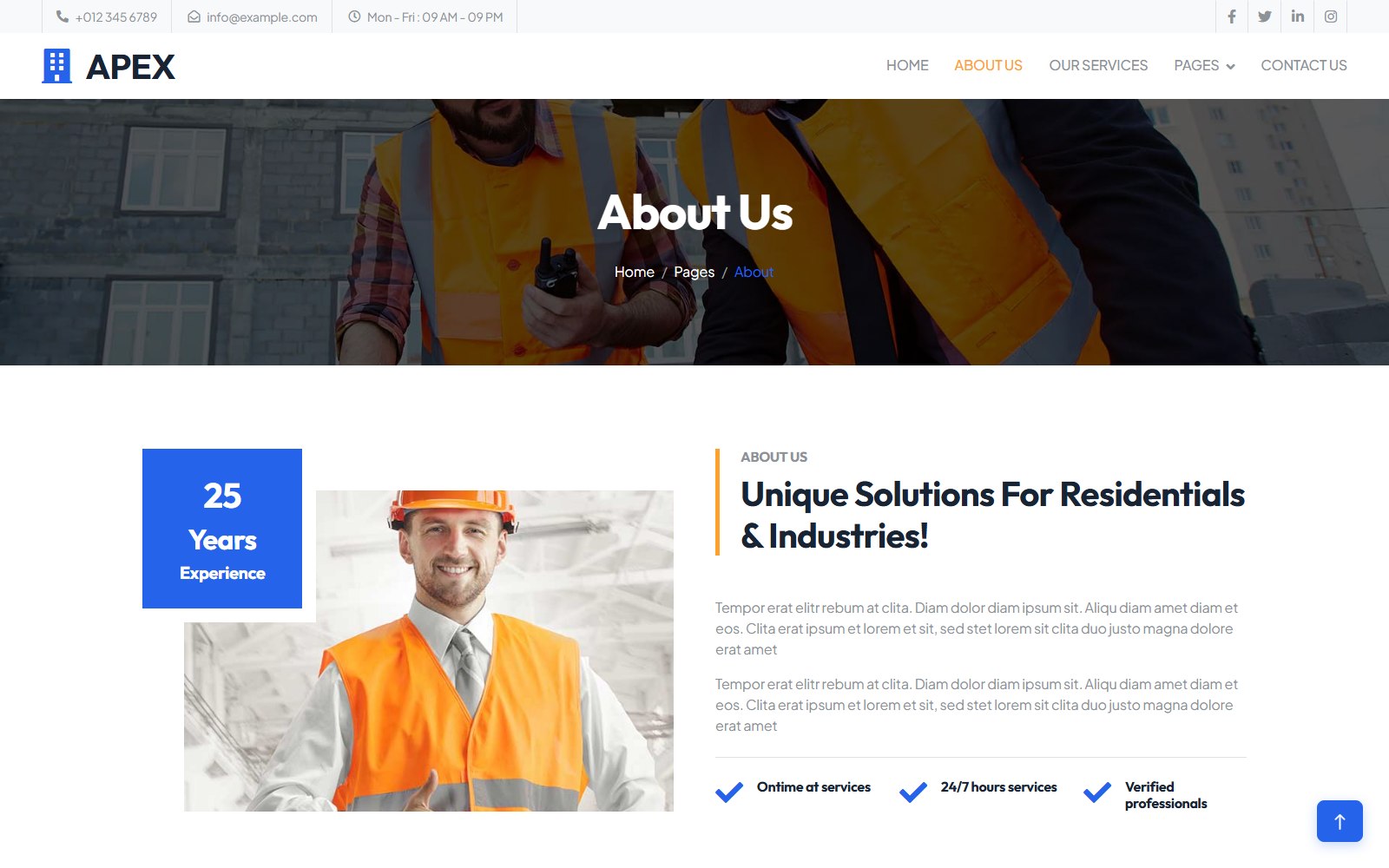 Apex - HTML Corporate, SaaS & Agency Theme about screen