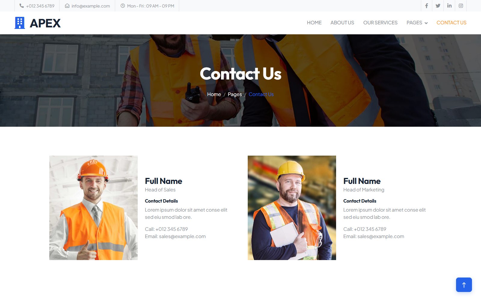 Apex - HTML Corporate, SaaS & Agency Theme contact screen