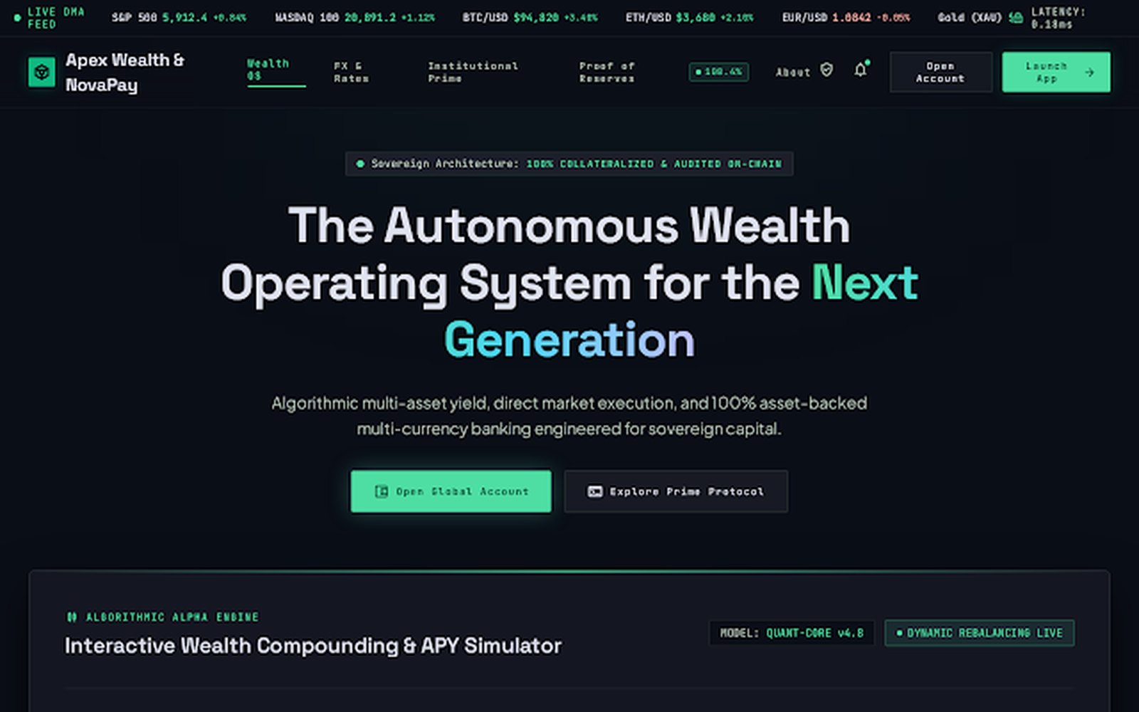 Apex Wealth Homepage Wealth Simulator