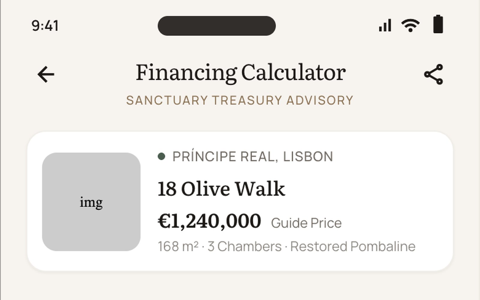 Nest Financing Calculator 18 Olive Walk