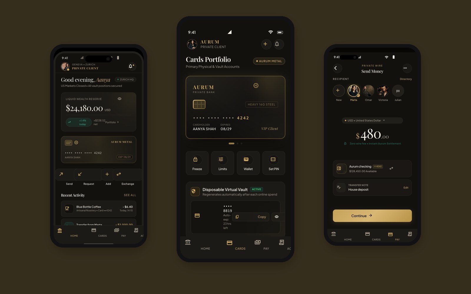 AURUM — Private Neobank iOS UI Kit