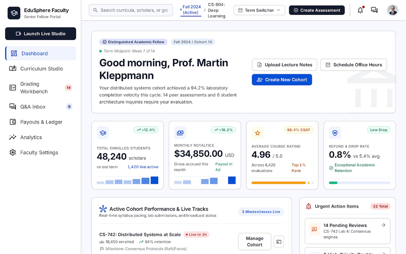 Edusphere Instructor Creator Dashboard
