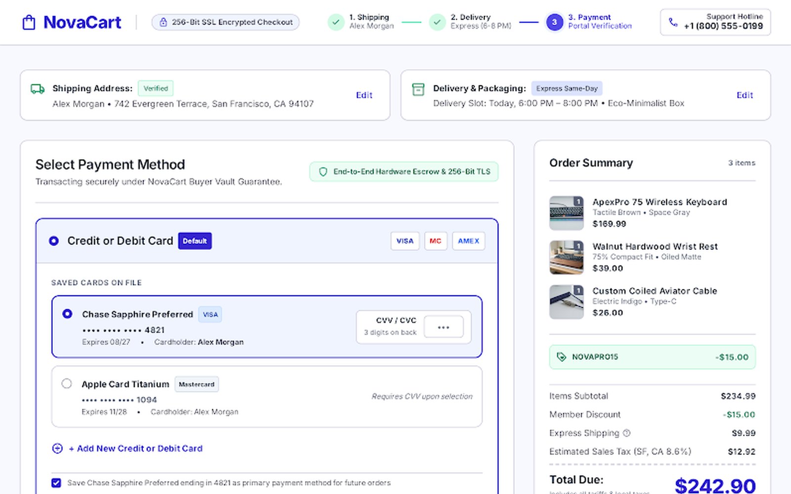 Novacart Checkout Step 3 Secure Multi Tier Payment Portal