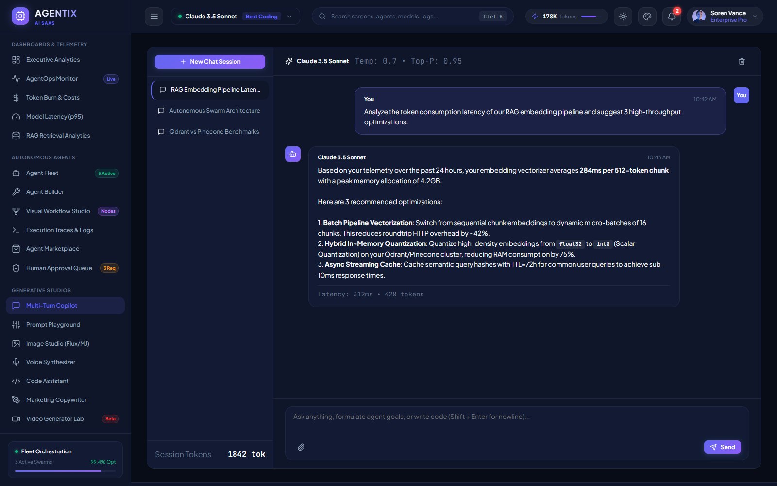 Agentix Multi-Turn Streaming Chat Copilot