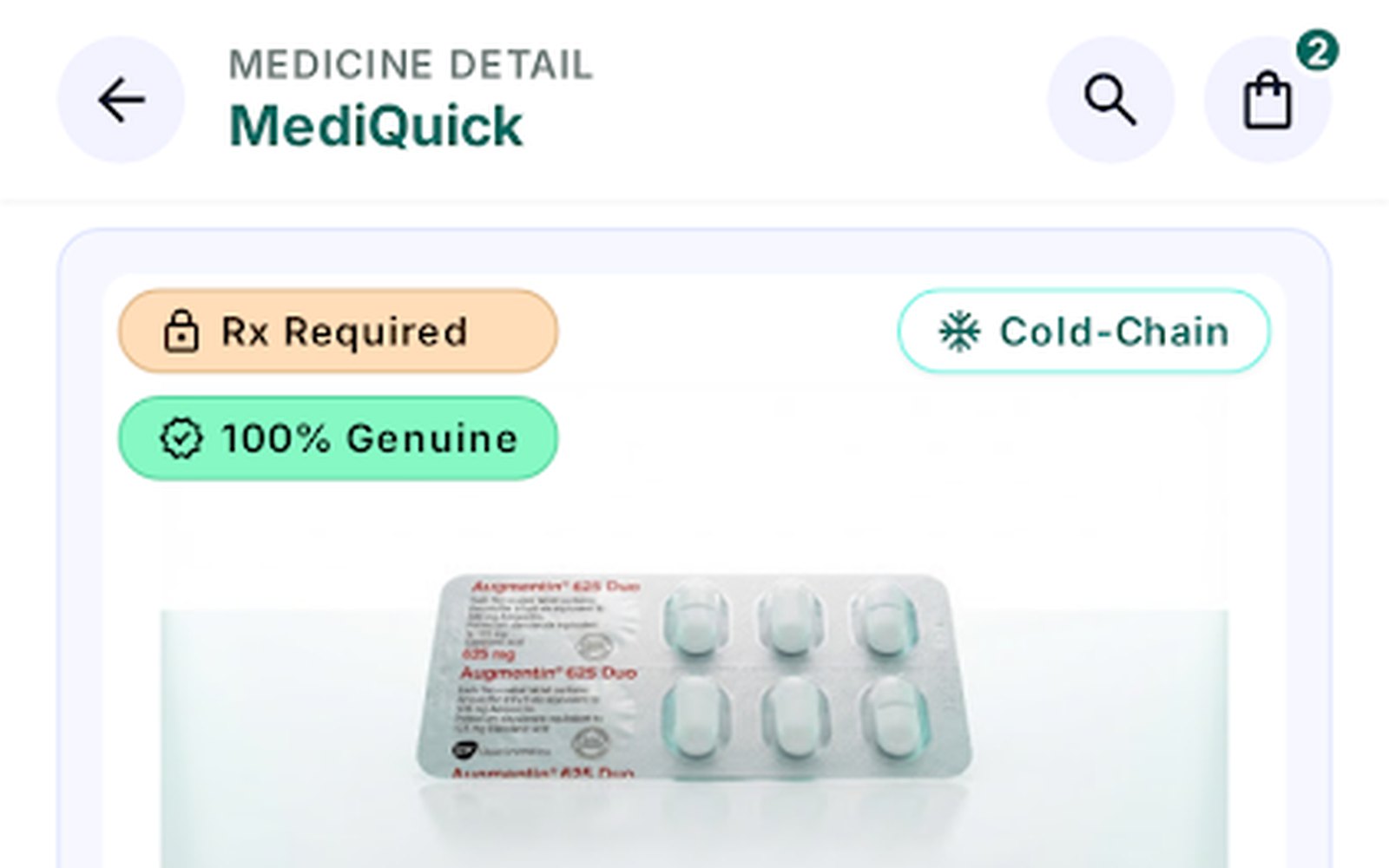 Mediquick Mobile Medicine Detail Screen