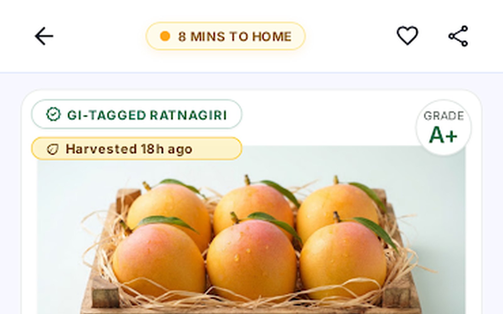 Zapmart Mobile Fresh Produce Detail Screen